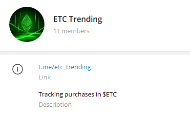 SafeClassic's tweet photo. Join the $ETC Trending TG channel and watch the tokens purchases in ETC:
https://t.co/Kl4YtAs2Nm
To add a new token, contact https://t.co/OeGmIZymNX
#ETCArmy #ETC $ETC #EthereumClassic #SafeClassic #NFT https://t.co/IgsMb0KsGw