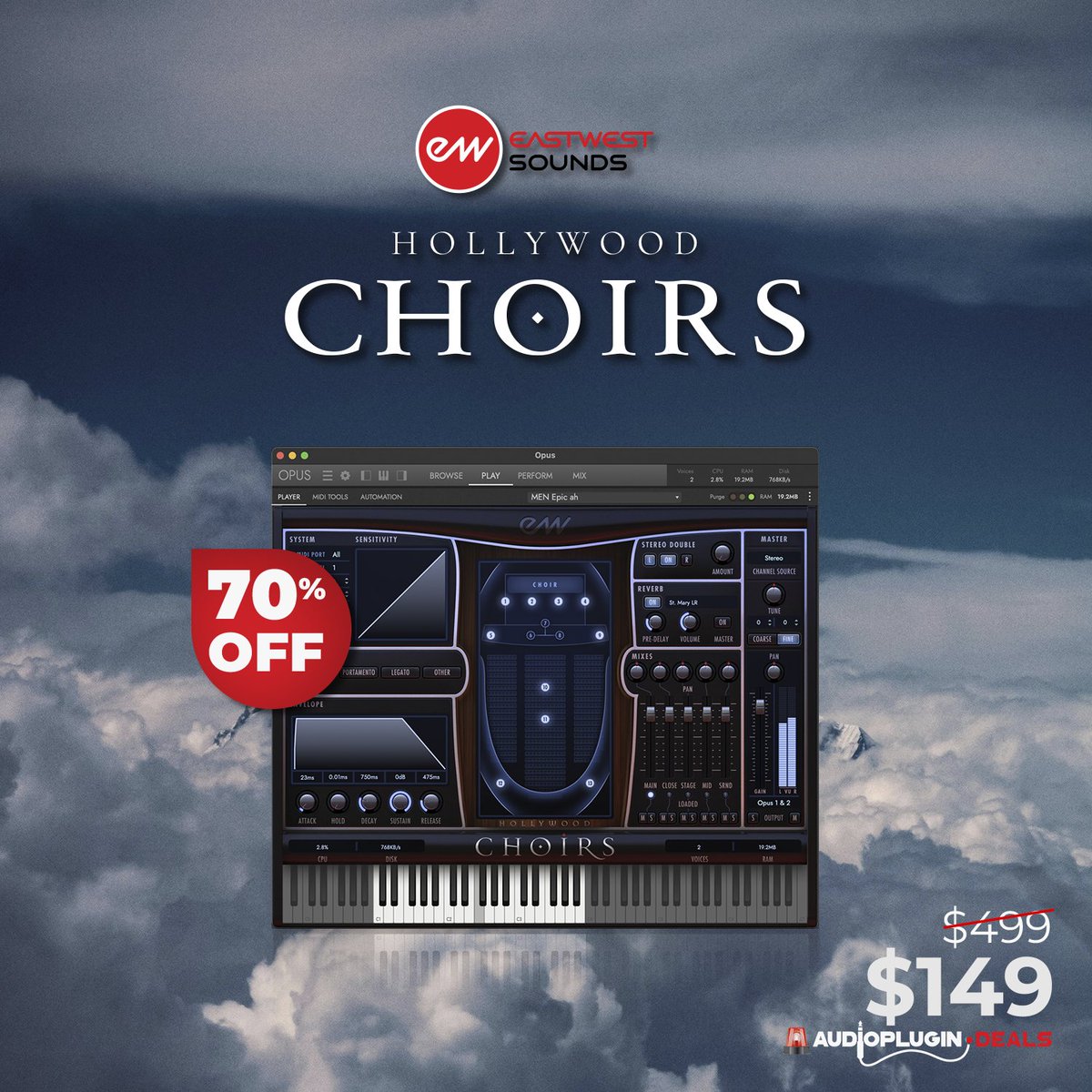 SampleSReview's tweet photo. ENDS TONIGHT! 70% OFF HOLLYWOOD CHOIRS by EastWest Sounds ๐ค๐ฅ๐https://t.co/jm3jfeiPnV
๐จ
#musicproduction #plugindeals #musicproducer #composer #sounddesign #deal #eastwestsounds
#sampleaudiodeals #producerlife #samplelibrary #musicsoftware #choir https://t.co/zHWtm3Fdj5