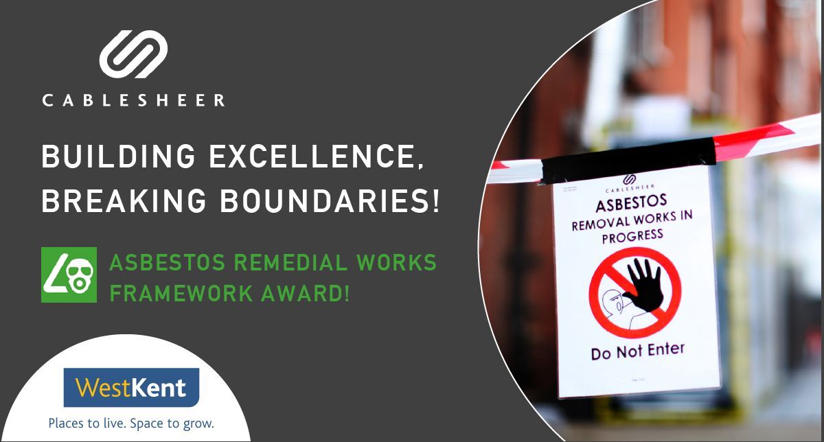 Cablesheer are extremely proud to have secured a contract for Asbestos Remedial Works for West Kent Housing Association. The initial period is for 5 years with potential extensions from there. Take a look at who else we work with buff.ly/3UdenDr  

#Contractor #Cablesheer
