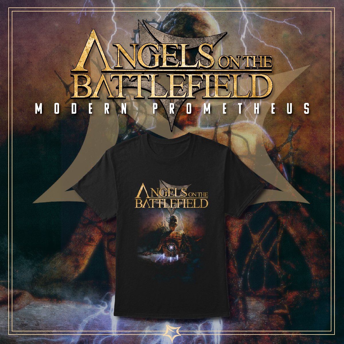 Conquer your battlefield with the new “Modern Prometheus” T-Shirt! Available on our webstore.

…lsonthebattlefield.creator-spring.com/listing/modern… 

#BandMerch #bandtee #bandtshirt #metalband #metalmerch #AngelsOnTheBattlefield