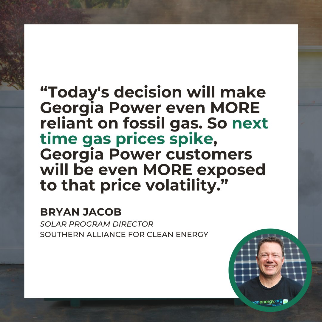 BREAKING NEWS: The Georgia Public Service Commission has failed to protect customers. Today, the Commission approved Georgia Power's request for new #FossilGas resources, setting customers up to pay the price of rising fuel costs. Learn more: ow.ly/CsXq50Rhe6r