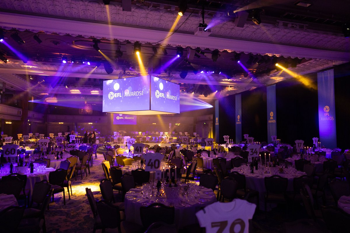 premmdesign's tweet photo. Congratulations to all winners and nominees at the @efl awards at the weekend! Great to see the graphics we worked on to dress the venue for the evening. Celebrating the achievements of EFL clubs, players and staff. #eflawards https://t.co/oFJ46vTKkM