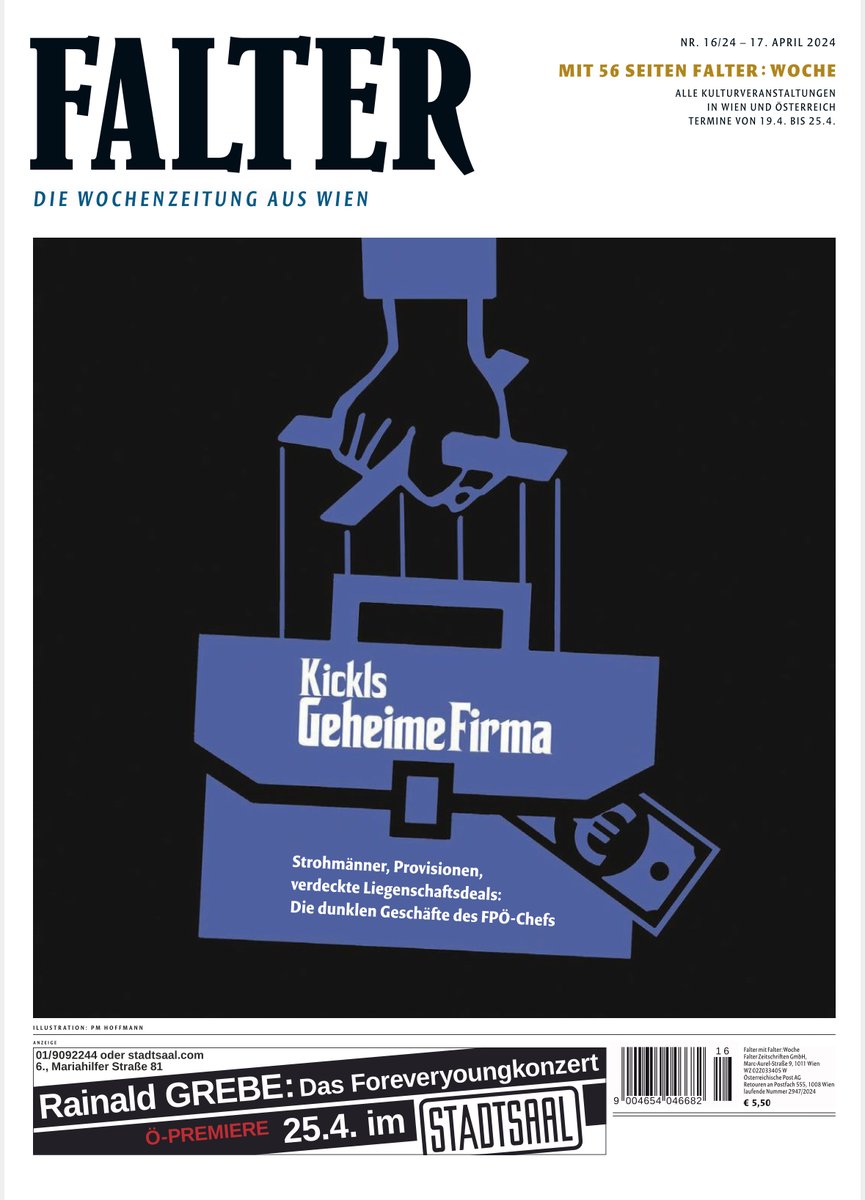 Wieso versteckt(e) Herbert Kickl seine Gesellschaftsanteile an einer Partei-Agentur und sein 2010 begründetes Miteigentum an einer Millionen-Liegenschaft vor der Öffentlichkeit? Der Fall Ideenschmiede. falter.at/zeitung/202404…