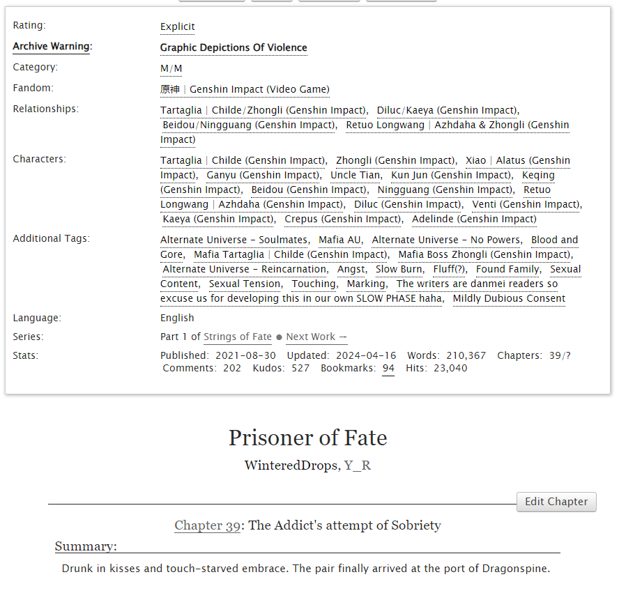 yushi_writes's tweet photo. #ChiLi / #TartaLi (centric) fic update~ (E)         
--            
"PoF" - Chapter 39      
Drunk in kisses and touch-starved embrace. The pair finally arrived at the port of Dragonspine.
-- https://t.co/QxhrAn1oAV