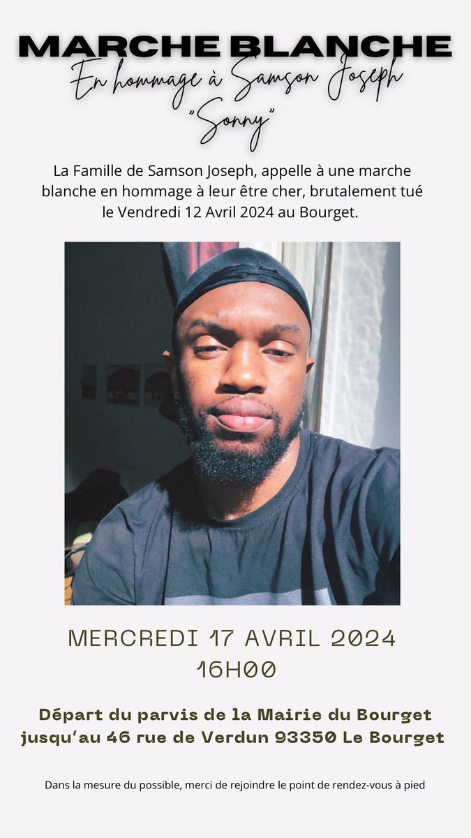 rems_smith's tweet photo. Ma famille et moi appelons à une marche pour le décès tragique de mon cousin, partagez au max la famille svp, merci d’avance https://t.co/U3NEuF0obT