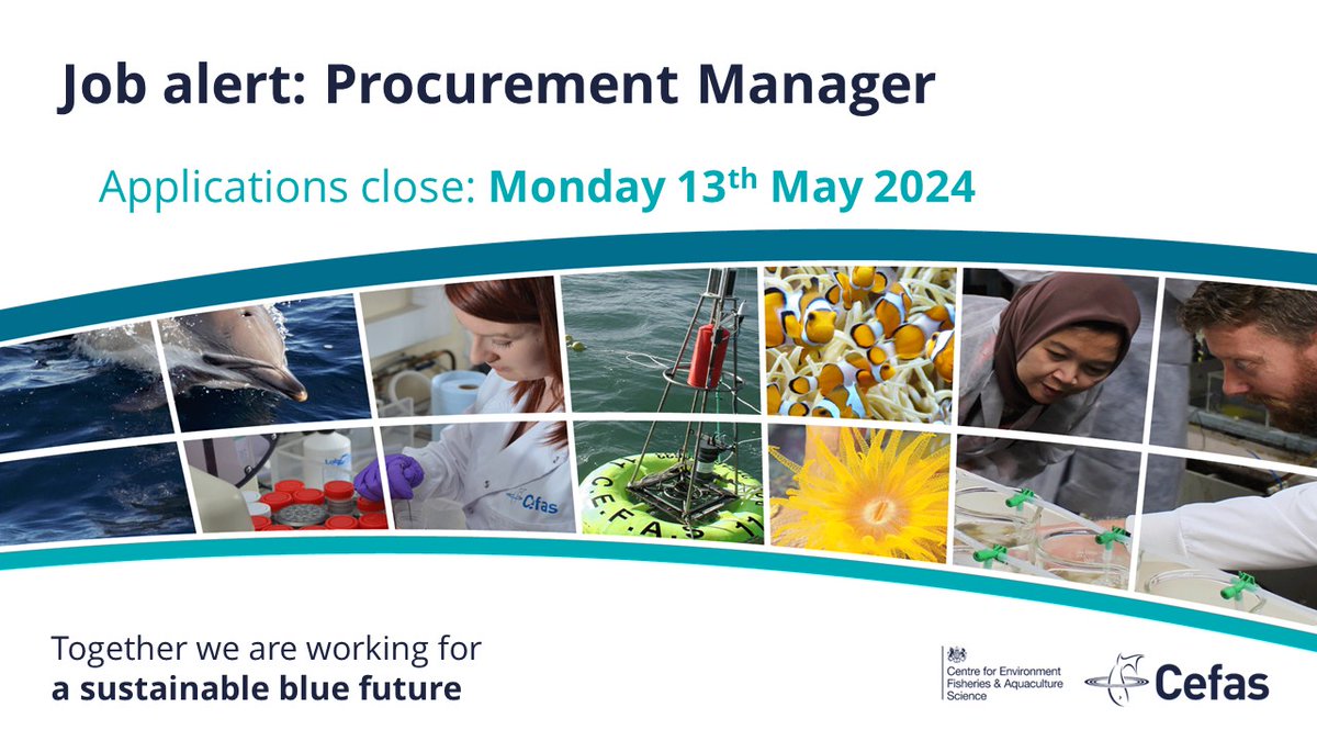 #WeAreRecruiting a Procurement Manager to join a professional procurement team that delivers a multitude of contracts covering the full breadth of goods and services that Cefas requires to deliver its science.  Full details: bit.ly/3xxIcWm