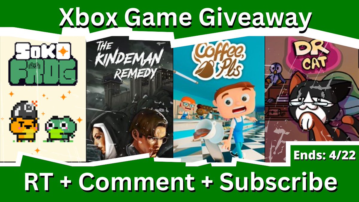 🎁#Xbox Game #GIVEAWAY!🎁

Enter for a chance to win 1 of 4
<a href="/ID_Xbox/">ID@Xbox</a> games!      

Support our channels: youtube.com/<a href="/FireOnXbox/">FireOnXbox</a> youtube.com/K4rn4ge youtube.com/theSMLpodcast     

By:
@FireOnXbox <a href="/K4rn4ge/">Scott (K4rn4ge)</a> @theSMLpodcast <a href="/eastasiasoft/">eastasiasoft</a> <a href="/3DRealms/">3D Realms</a> <a href="/CubeGamesBrasil/">Cube Games</a> <a href="/AfilGames/">Afil Games</a>