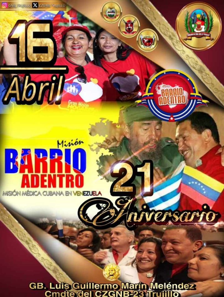 #16ABRIL2024 21 Aniversario de la Gran Misión Barrios Adentro.. Venceremos...