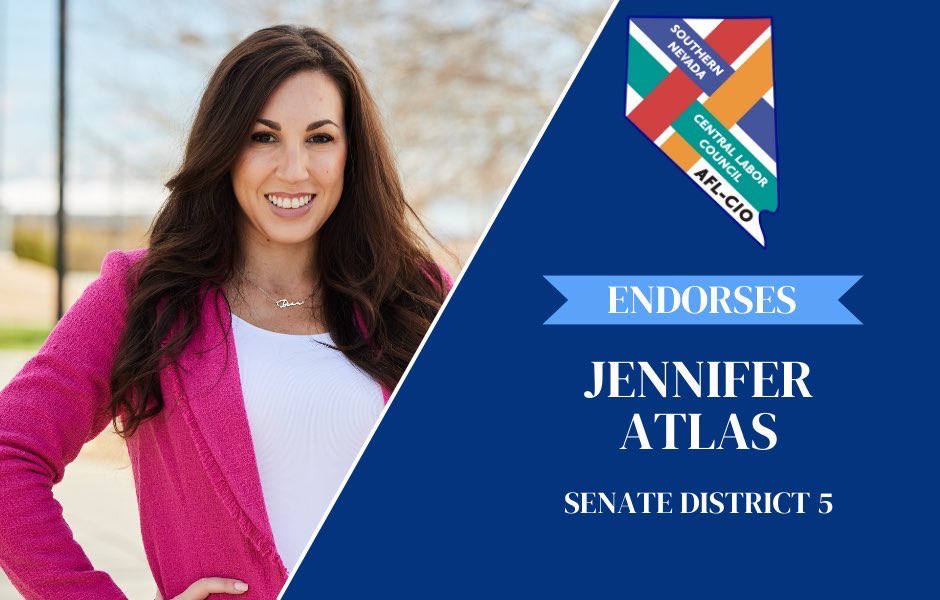 I am incredibly honored to earn the endorsement from @NVAFLCIO and the @SNVCLC. I will always stand with our Union families and help Nevada build a brighter future.