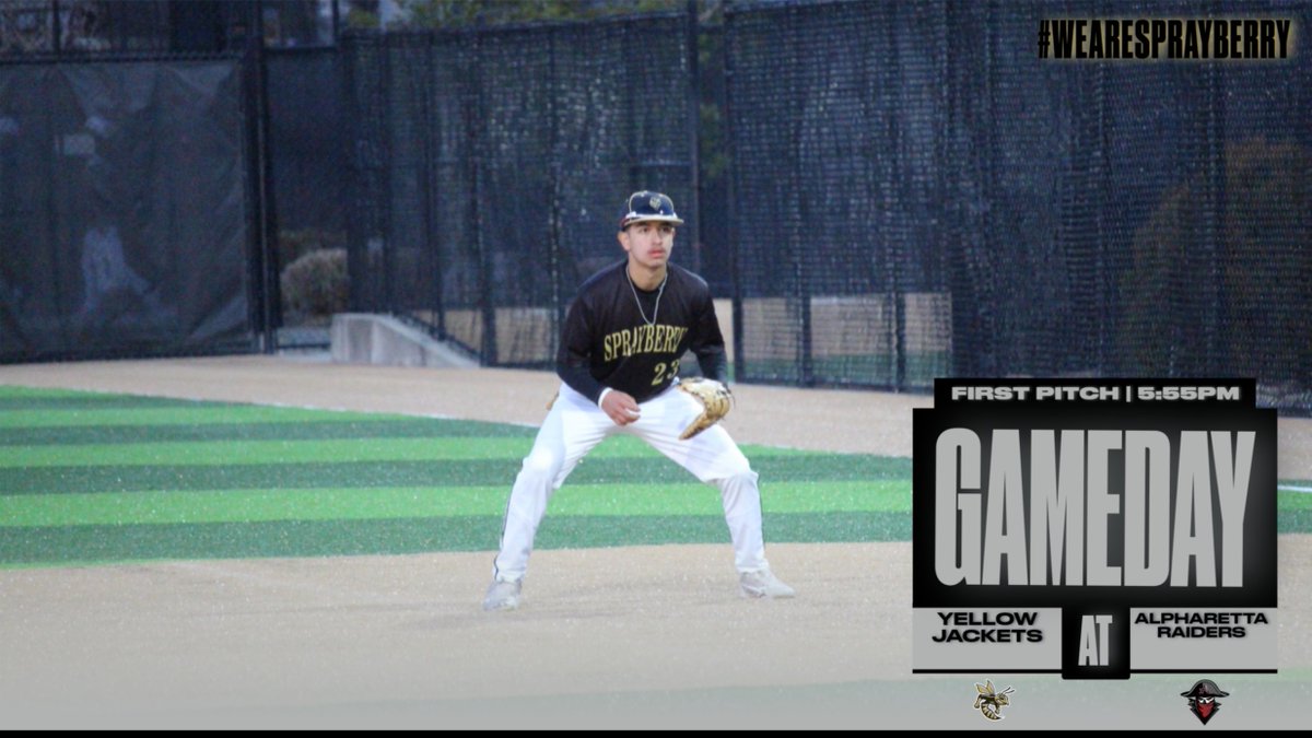 Varsity Baseball travels to Alpharetta High School today for Game 1 of their Region 7-6A series with the Raiders! 
#shspositiveposting #wearesprayberry