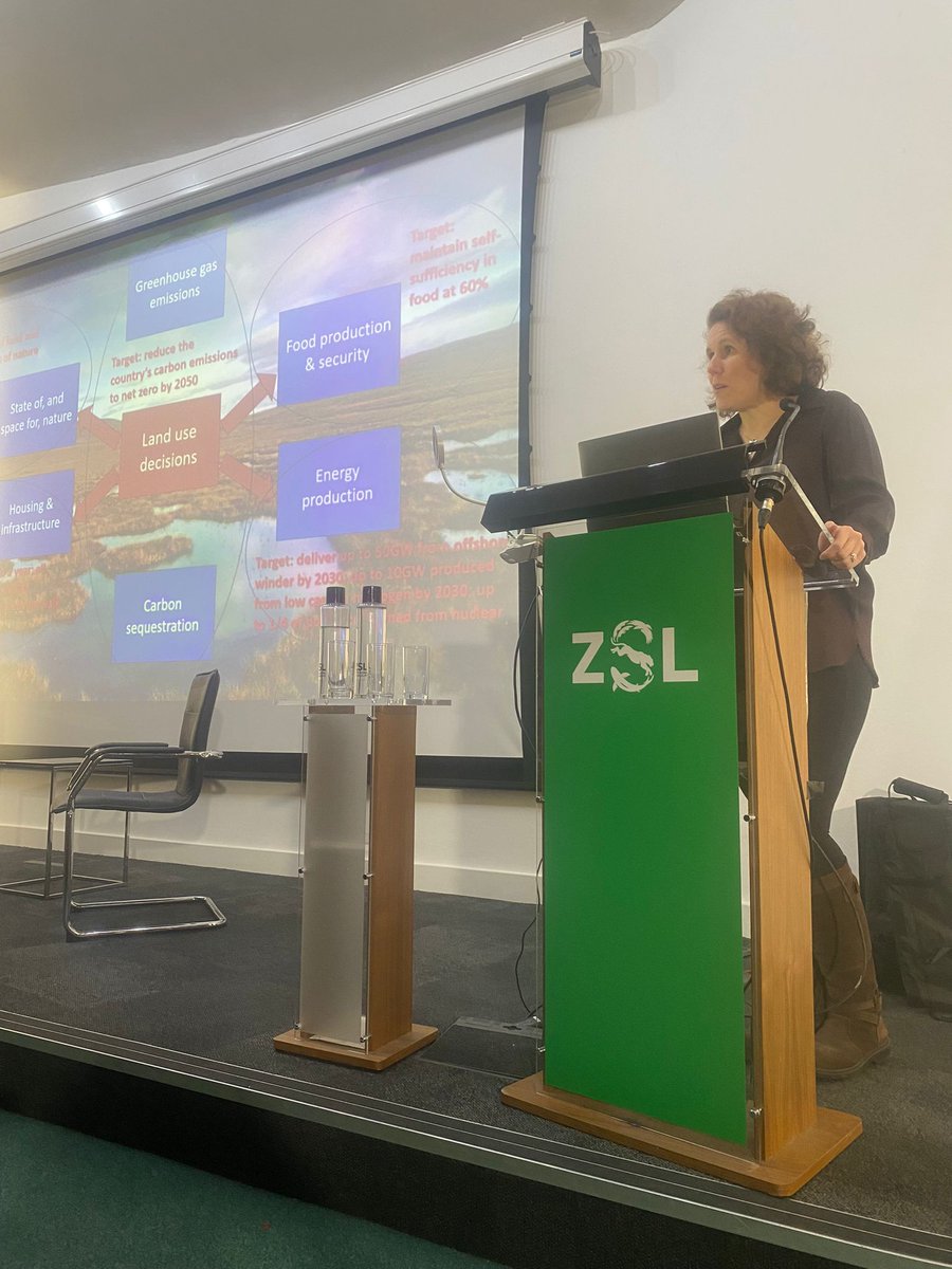 ZSLScience's tweet photo. . @Pettorelli summing up the #LandUseSummit - we need to think multifunctionally; adopt a landscape view; and maximise co-benefits. "We need a whole-of-government approach" and we "cannot afford silos" https://t.co/QoqiAFwzgW