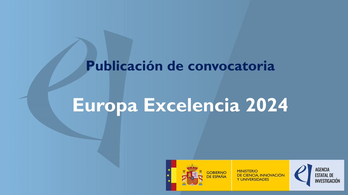 ‼️ La @AgEInves publica la convocatoria del año 2024 del procedimiento de concesión de ayudas a proyectos «Europa Excelencia». 💰 2,5 Millones € 🗓️ Solicitudes del 23/04 al 9/05 de 2024. Convocatoria 🔗 aei.gob.es/sites/default/… Ficha convocatoria 🔗 aei.gob.es/convocatorias/… +…