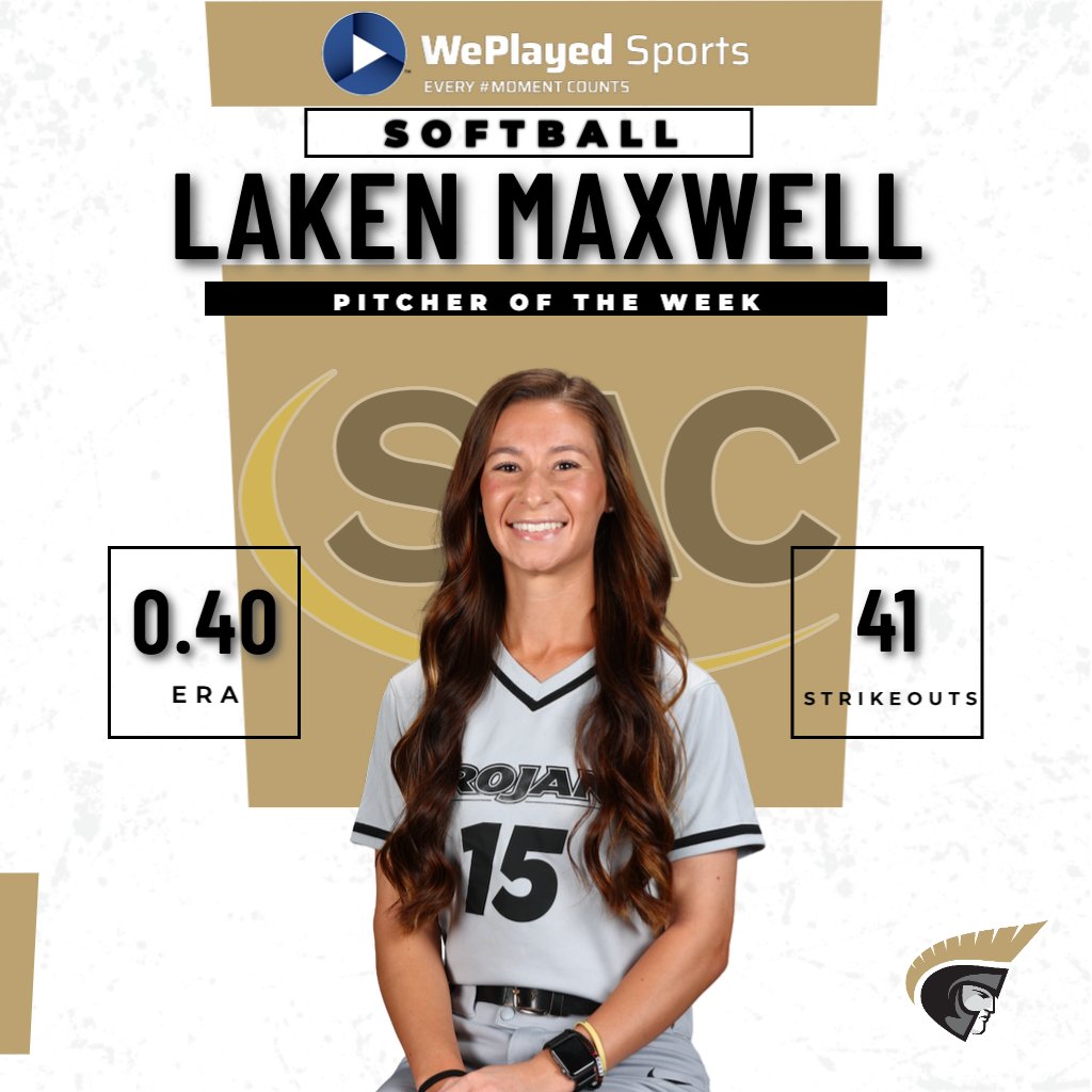 𝐒𝐎𝐅𝐓𝐁𝐀𝐋𝐋 𝐏𝐋𝐀𝐘𝐄𝐑𝐒 𝐎𝐅 𝐓𝐇𝐄 𝐖𝐄𝐄𝐊 🥎 The South Atlantic Conference Announces WePlayed Sports Softball Players of the Week: @CN_Eagles Bailey & @AUTrojans Maxwell 📄: thesac.com/x/cd3oq #MakeSACYours