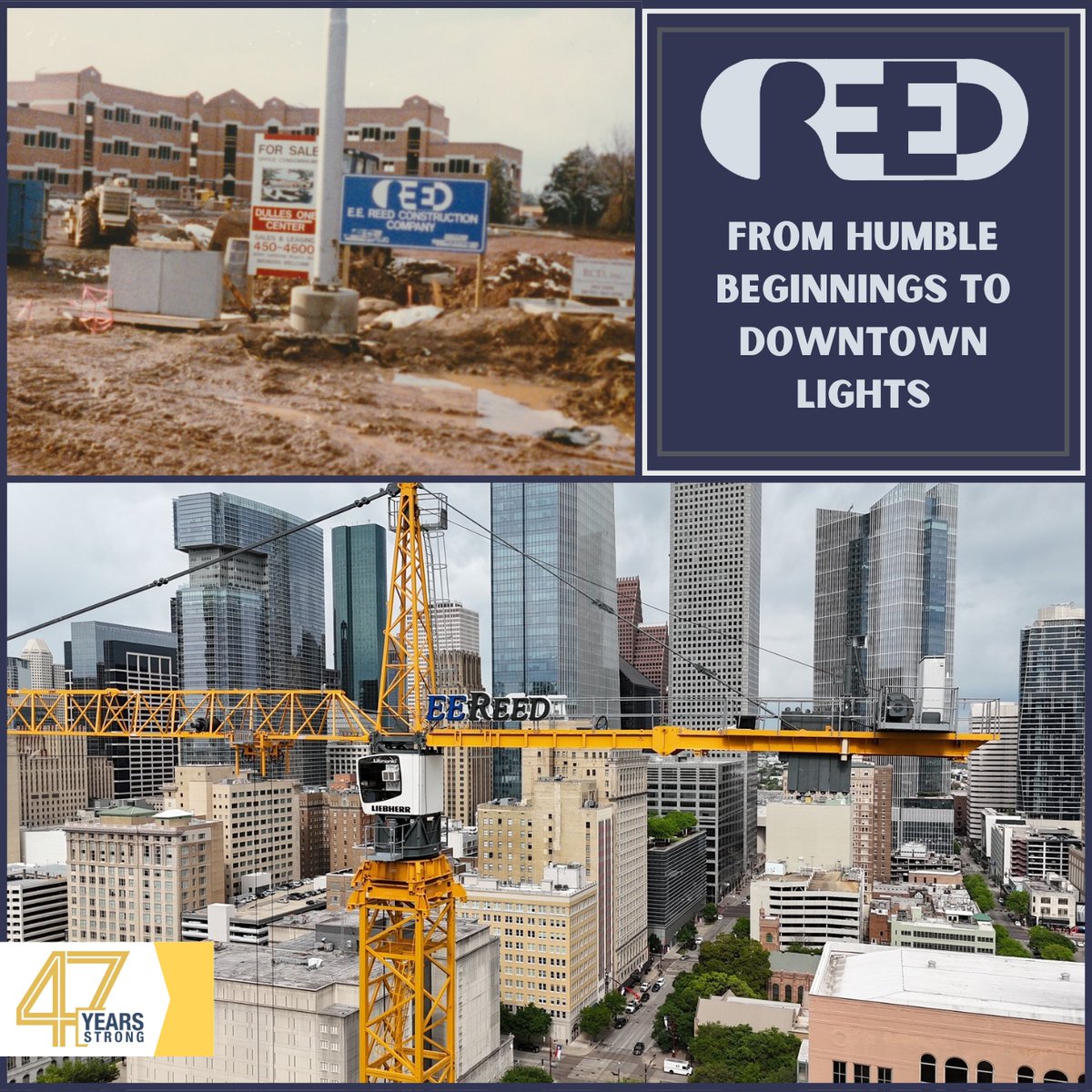 This photo from one of our first projects highlights the growth of our construction company over 47 years. Today, our operations are much larger, yet our founder, Mr. Reed, remains actively involved daily, witnessing the evolution of his vision. #47YearsStrong #FounderLegacy