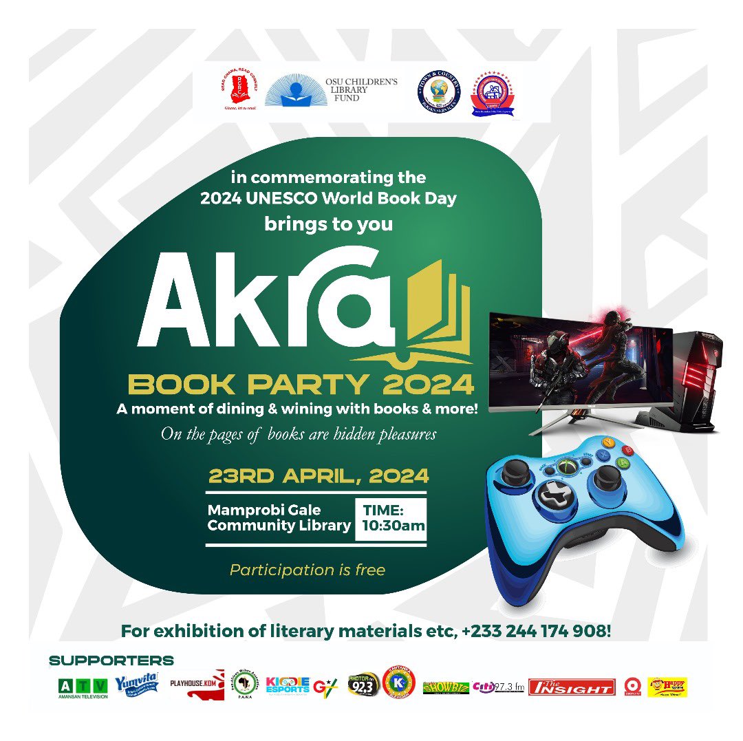 Our Children Esports Edutainment Initiative @KiddieeSports READ2PLAY is officially Part of the Akra Books Party, in celebration of UNESCO WORLD BOOK DAY. Empowering adaptive Skill development with Books and Games #esports @UNESCO @iesf_official @GE_Federation @africancds
