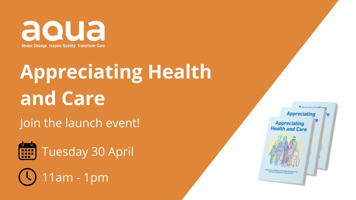 We're super excited about the launch event of our brand new book Appreciating Health and Care! 📘 Come and join the authors as we celebrate this long-awaited resource, which is the first of its kind. 📅 Tuesday 30 April 🕒 11am – 1pm Register now: tickettailor.com/events/healthi…