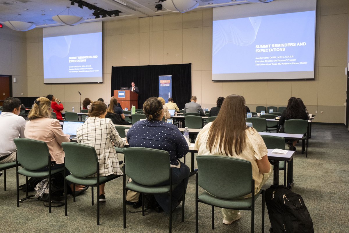 Last week we hosted the 9th Eliminate Tobacco Use Summit @ @MDAndersonNews w/ @utsystem ETU brings stakeholders from colleges, universities, health systems, nonprofits, state agencies, & coalitions, all working to create tobacco-free cultures. #TobaccoFreeCampuses Photo@fcarters