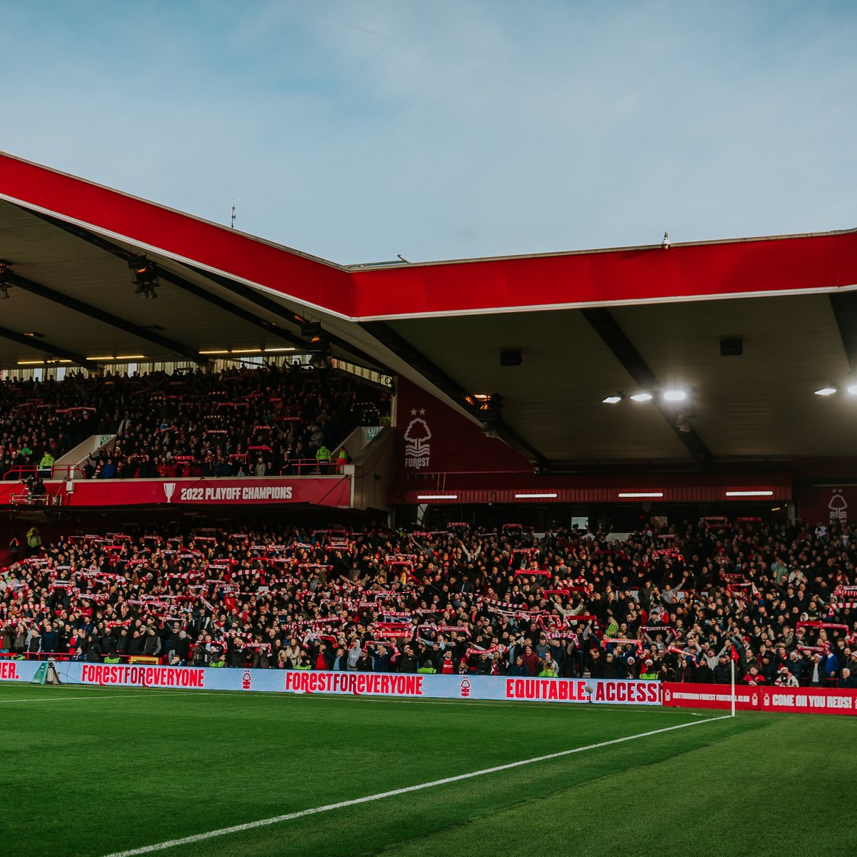 NFFC's tweet photo. Nottingham Forest is pleased to announce plans to introduce sections of safe standing within The City Ground.

Work is set to commence in the summer months in time for the start of the 2024/25 season.