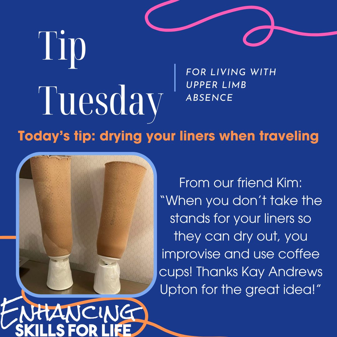 Happy #TipTuesday! 💡
Today's tip features....disposable hotel coffee cups! For those on the go and needing to dry their liners? This one is for you! 
#EnhancingSkillsforLife #UpperlimbLoss #UpperLimbDifference #Amputee #TravelingAmputee #QuadAmputee
