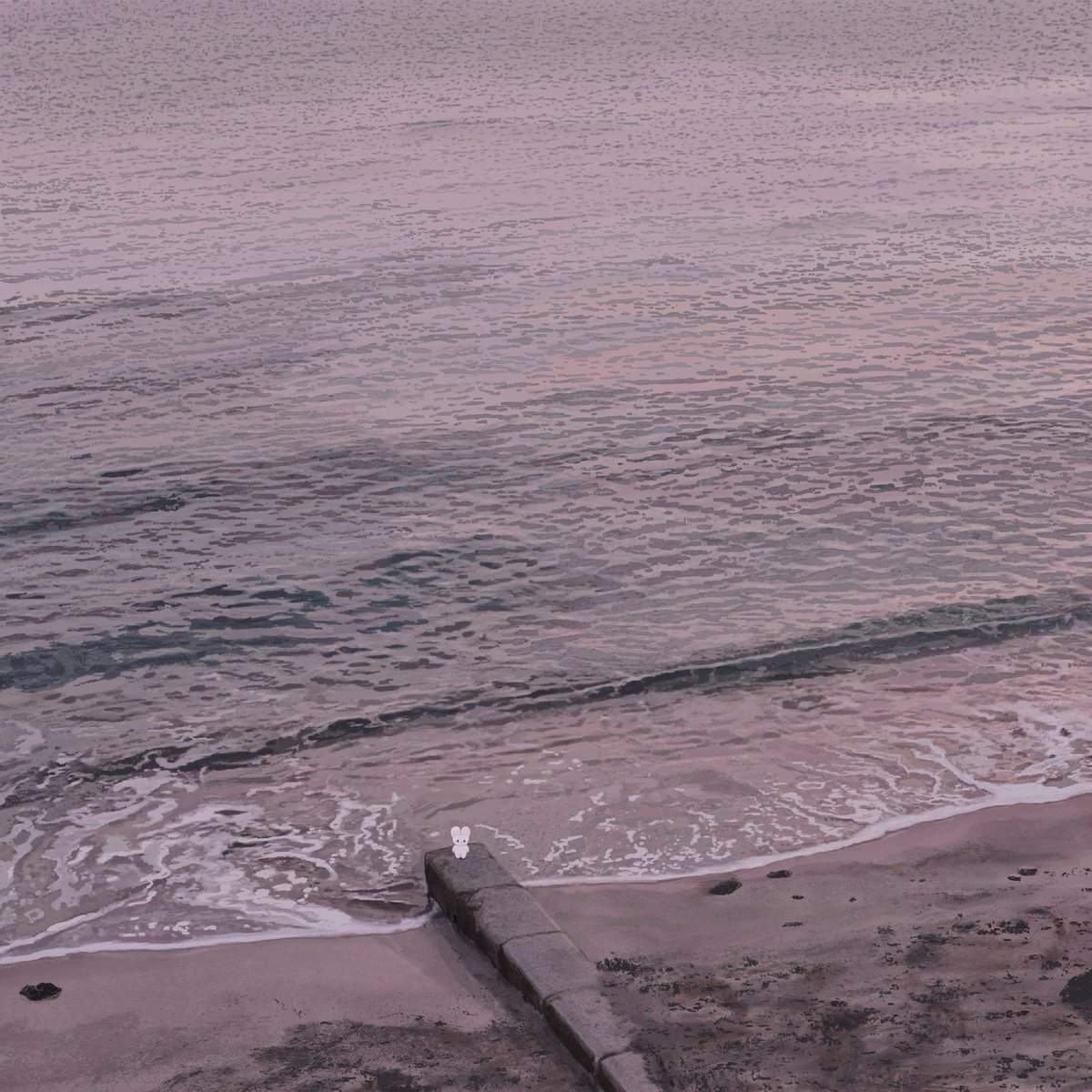 solo outdoors water no humans shadow ocean beach  illustration images