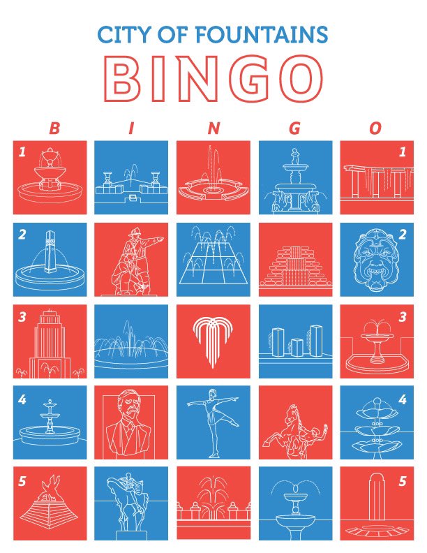 🎉 Happy Fountain Day, Kansas City! 🌊 Today, we’re celebrating the beauty and charm of our city’s iconic fountains with a special Fountain Day Bingo! 🎉 Ready to join the fun? Share your completed bingo card with us using the hashtag #FountainDayKC!