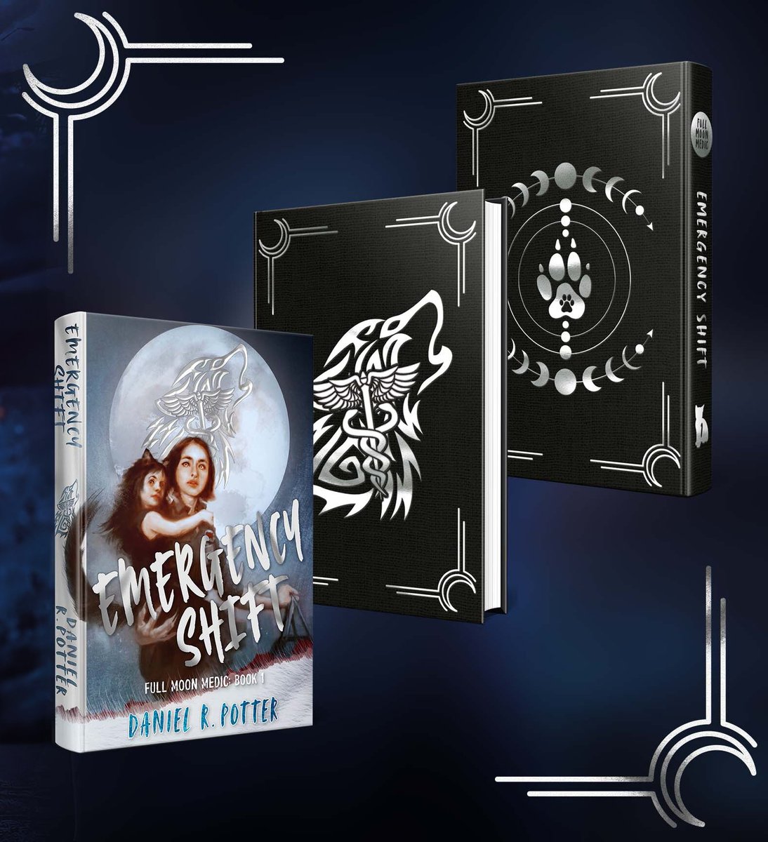 FallenKittenPro's tweet photo. Day 2 https://t.co/sxd1SsRGsZ
Focus on the book itself!  
Dust jacket features the killer paints of @GolcuDoruk The book is silver foiled with the werewolf paramedic logo on the front while Secret's paw is within Abby's on the back. 
will you display it w/o the jacket? https://t.co/kmwxhpOuKL