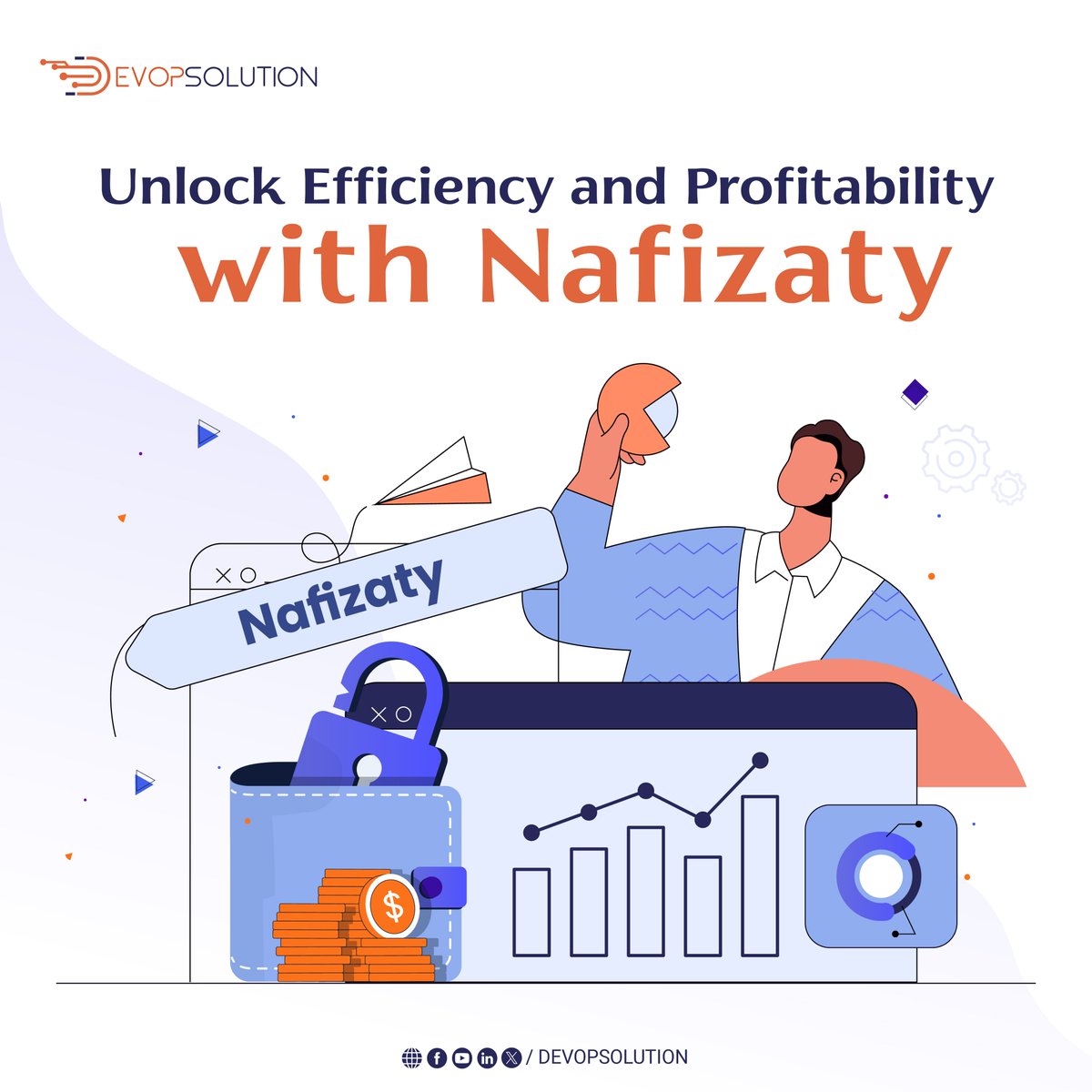 A study by McKinsey found that businesses can improve their profitability by up to 20% by streamlining operations.
#Nafizaty can help you achieve that by providing a comprehensive HR workflow management system.
Start Your Efficiency Journey
bit.ly/Nafizaty
 #DEVOPSOLUTION