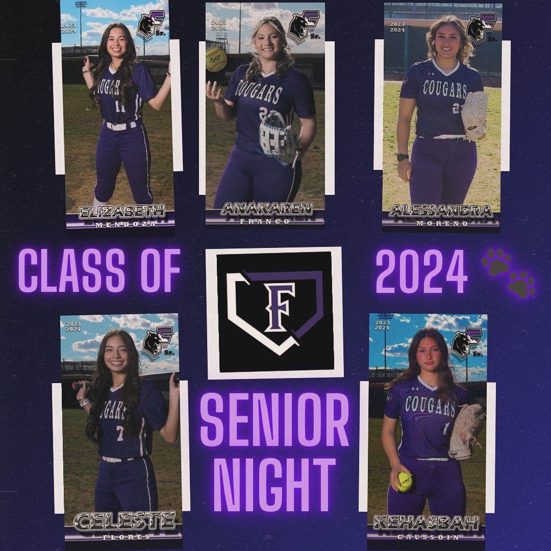 It’s Senior Night out at Lady Cougar Pride Field! Come out and help us honor our 5 incredible student athletes. Ceremony at 6pm! 🐾 ⏰ Game Time 6:30pm 📍 Franklin HS Vs Eastwood Troopers @TXFHSCougars @Elizabethm1920 @Anakaren0022 @Celesteflores26