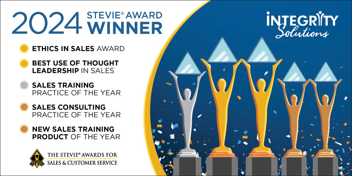 Proud to be recognized for the 6th consecutive year by @TheStevieAwards for Sales & Customer Service. 
#salestraining #Sales #integritymatters #traininganddevelopment