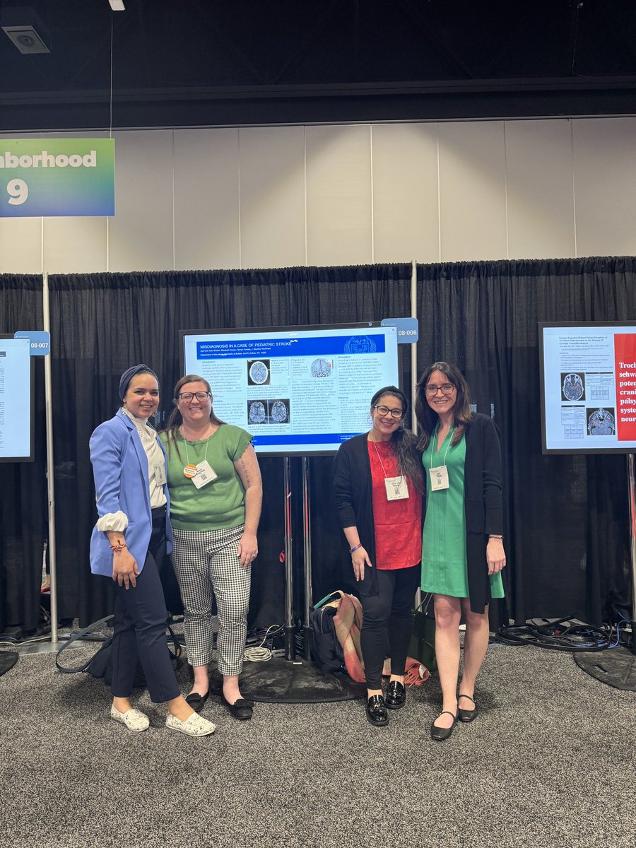 Had a fabulous time at the @AANmember poster session with support from my co-residents, presenting Misdiagnosis in Pediatric Stroke 👶🏻🧠💉#AANAM #noagelimit #kidsstroketoo #pedsneuro #pedsneurointervention