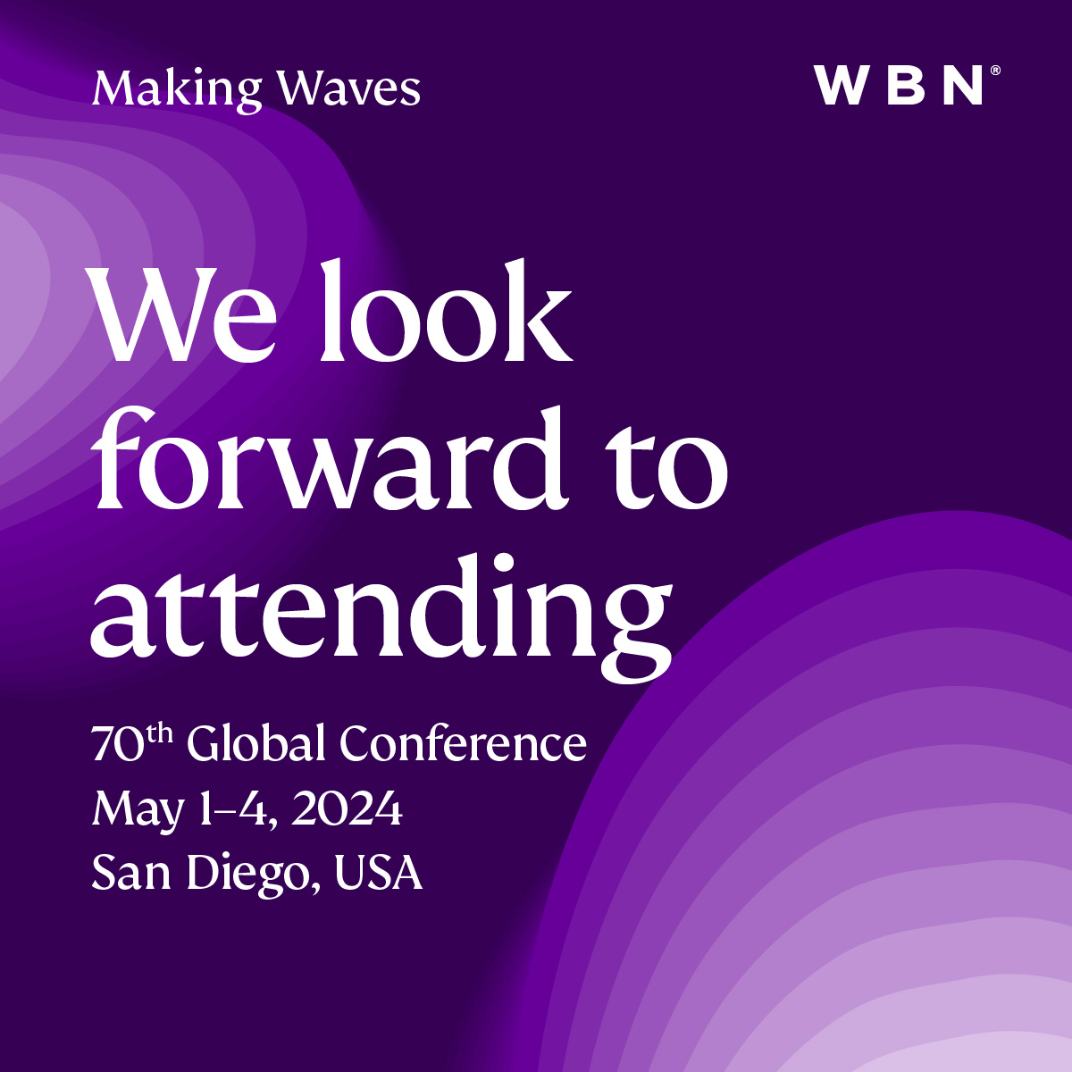 WBN’s 70th Global Conference in San Diego is less than a month away! If you’re heading out too, feel free to reach out to the team and set up a meeting during conference week. Click the link below to see who's attending: ➡bit.ly/4axMETG #WBNSanDiego #WBN #MakingWaves