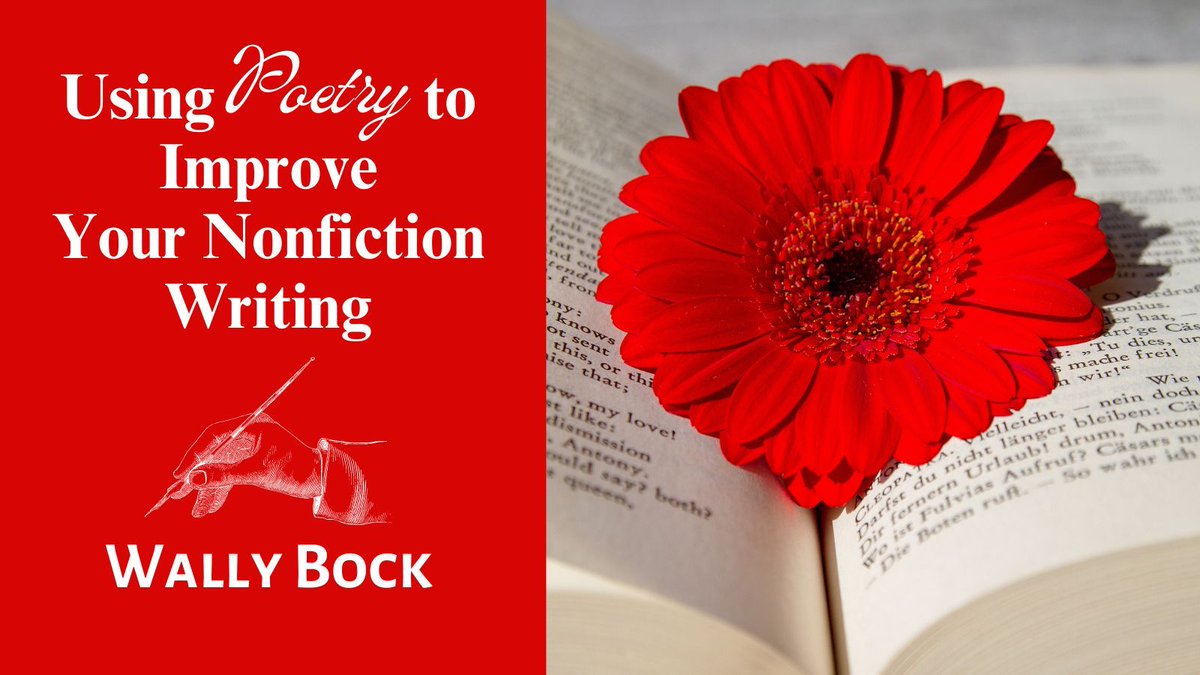 Interesting post from writing coach @wallybock 

Using Poetry To Improve Your *Nonfiction Writing  

► buff.ly/3w46qXQ