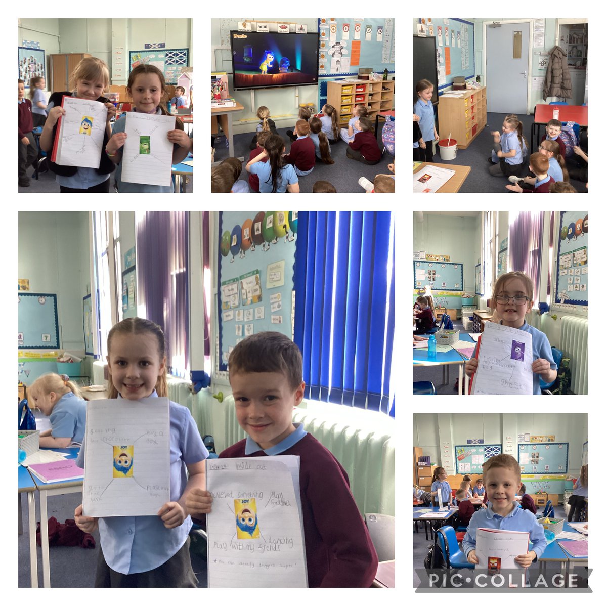 Primary 2 used the characters from ‘inside out’ to help us identify emotion tiggers linked to our emotion works programme. Great work P2 😊👏🏻