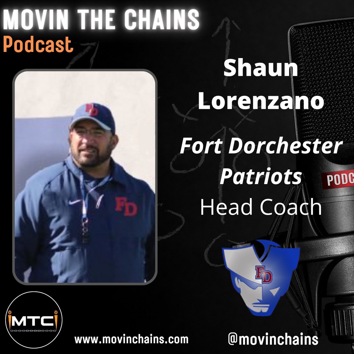 🎙️SHAUN LORENZANO, FORT DORCHESTER PATRIOTS' NEW HC - EXCLUSIVE INTERVIEW WITH MTC

🏈@coachlorenzano gives an exclusive look into the future of the @FDpatriots, his career and style, playmakers, & more!
#schsfb #FORTHITS

🗓️TUESDAY @7p on Facebook & YouTube 🎥📺
⬇️
🔗LINK IN BIO