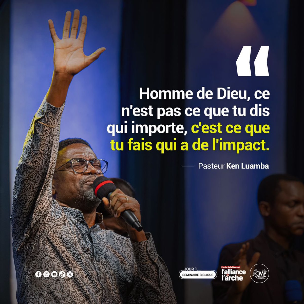 Homme de Dieu arrêtons d’être superficiels!

Rendez-vous ce soir pour la deuxième soirée du séminaire « L’arche de l’alliance et l’alliance de l’arche »

#seminairebiblique #allianceavecdieu  
#kenluamba