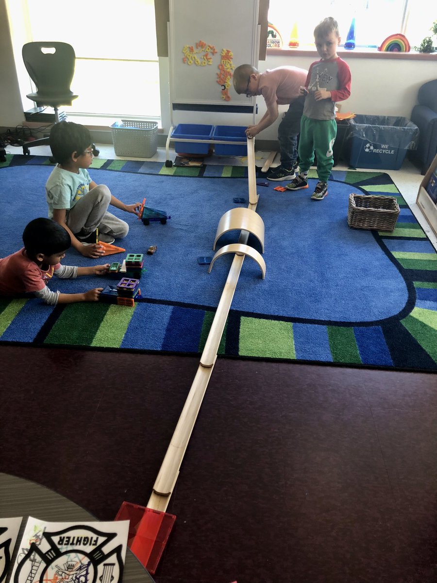 Ramp Fun!! 🚗 🚙 The children’s experience building ramps this morning is a perfect example of STEM. These children are budding physical scientists. They are intensely curious about their world. They invent, design, and solve problems. They love active learning! @BernadetteOCSB