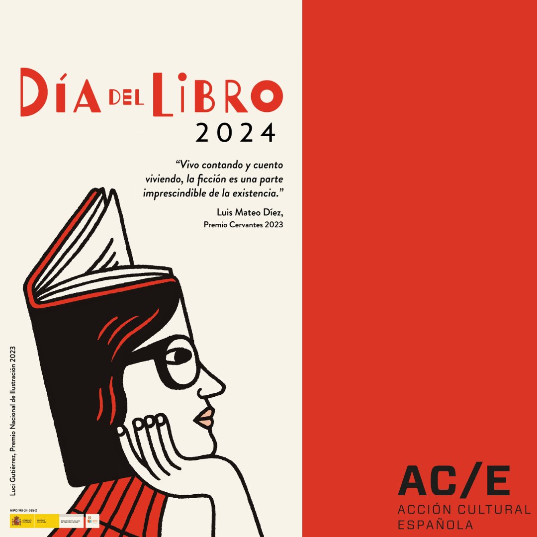 📚🎉 Este es cartel del Día Mundial del Libro y del Derecho de Autor, que se celebra el próximo 23 de abril.

🎨 En esta edición ha sido realizado por la ilustradora Luci Gutiérrez, nacida en Barcelona en 1977 y Premio Nacional de Ilustración 2023.