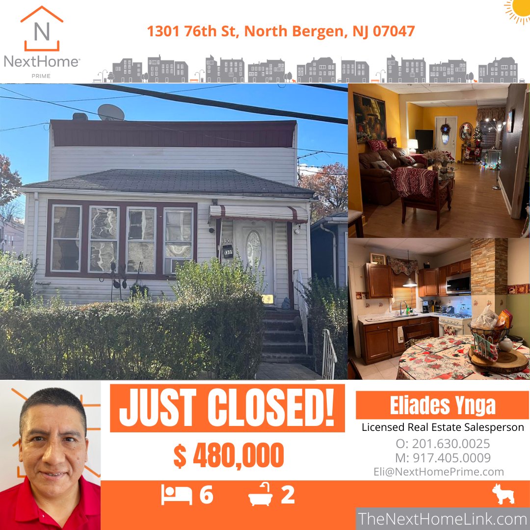NextHome Prime JUST CLOSED 1301 76th St, North Bergen, NJ 07047!

#NextHomePrime #NextHome #RealEstate #JustSold #Residential #Brokerage #NewJersey #NJ #Closed #Sold #Closing #HomeSweetHome #ClosingDay #DreamHome #RealEstateAgent #Home #JustClosed #HudsonCounty #NorthBergen