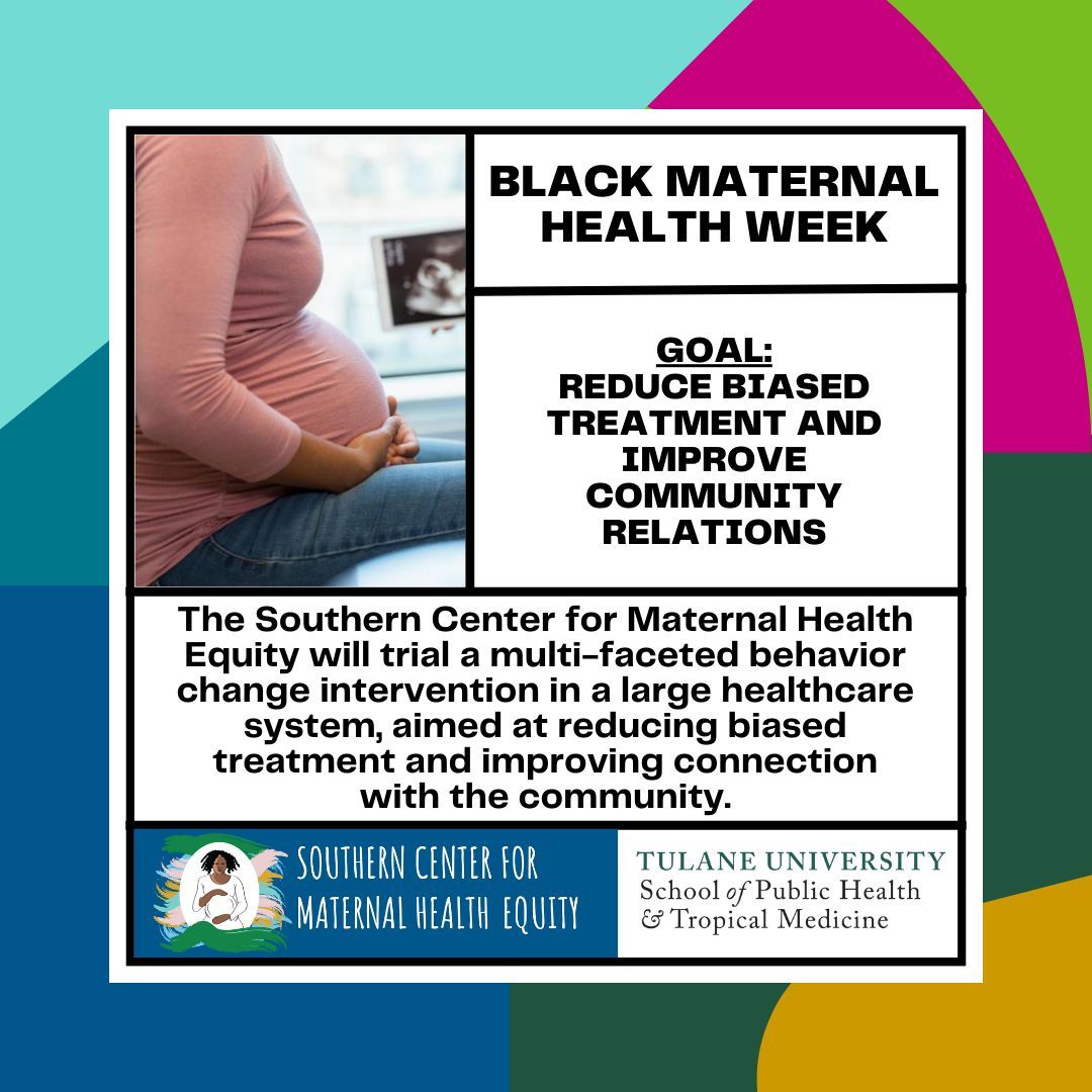 To help bring awareness to Black Maternal Health Week, this week we'll be sharing some of the exciting new initiatives coming out of the newly established Southern Center for Maternal Health Equity. buff.ly/3QM58Zw