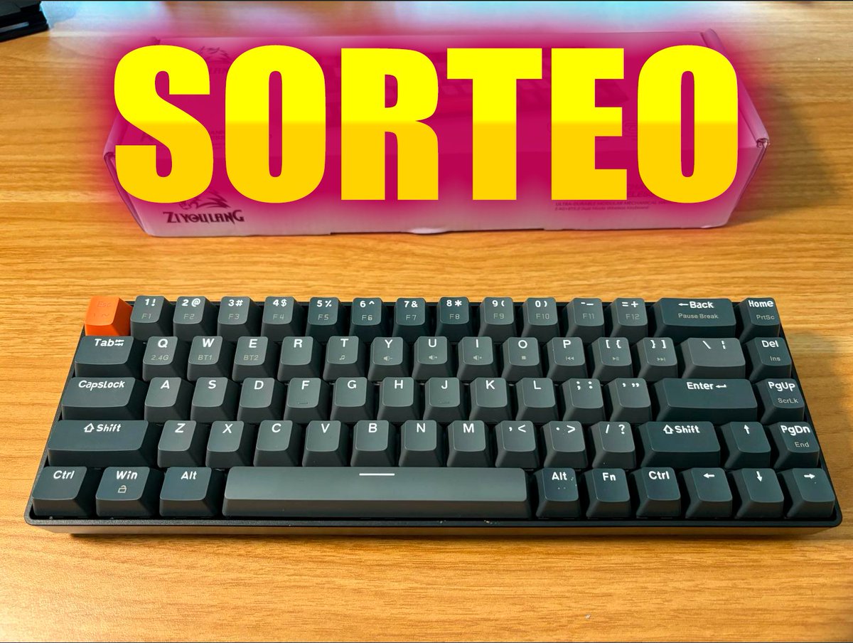 ⭐️SORTEO por los 50k en YouTube🥳⭐️
🗓️9 de mayo

🎁Teclado mecánico 60% Inalámbrico con Switches rojos estilo retro!

Requisitos para participar:
✅RT 🔄 y ❤️ a este tweet
✅Seguirme en Twitter
✅Vivir en España
✅Seguirme y ser suscriptor en Twitch

Enlaces debajo👇👇