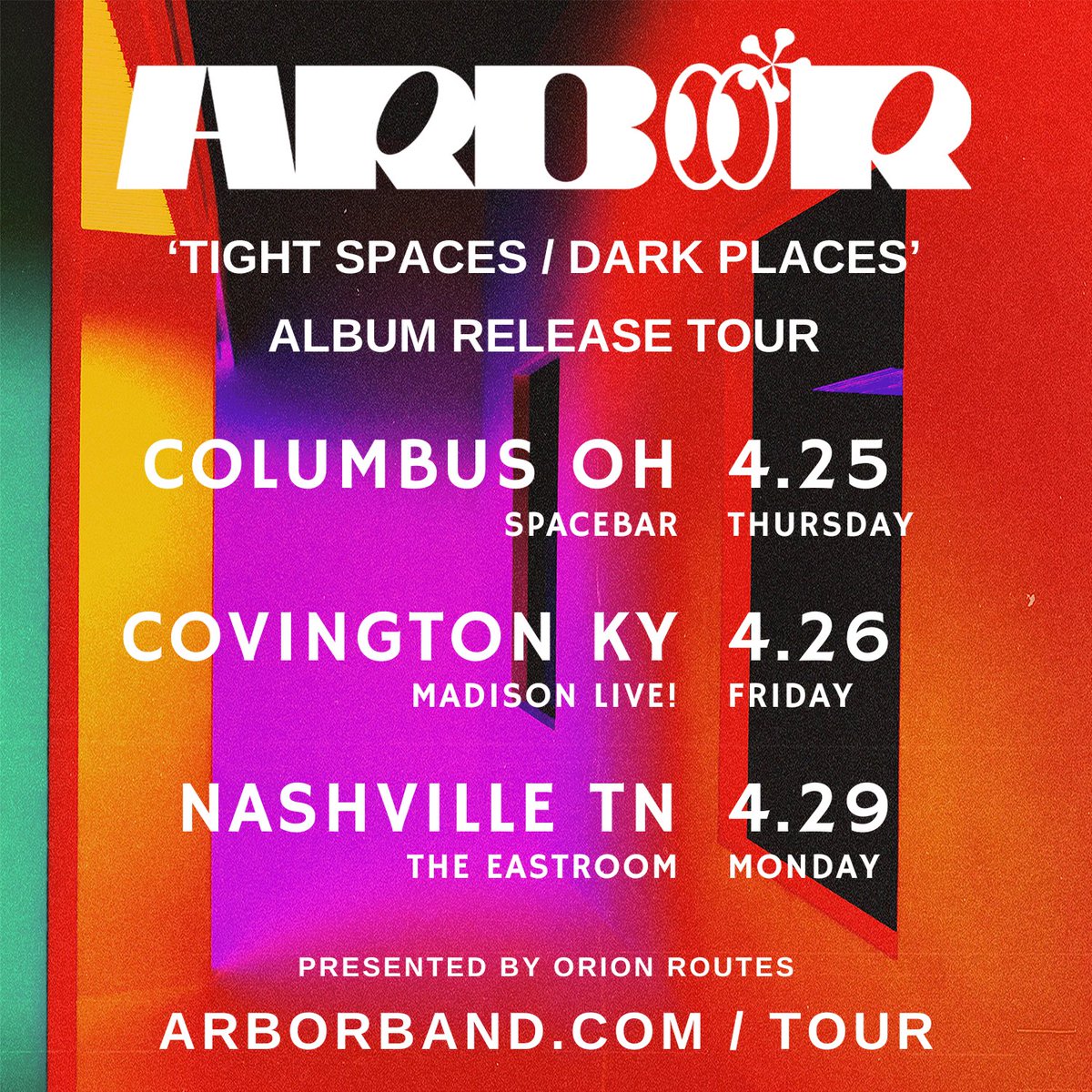 tickets now available - 
bandsintown.com/a/1964275-arbor