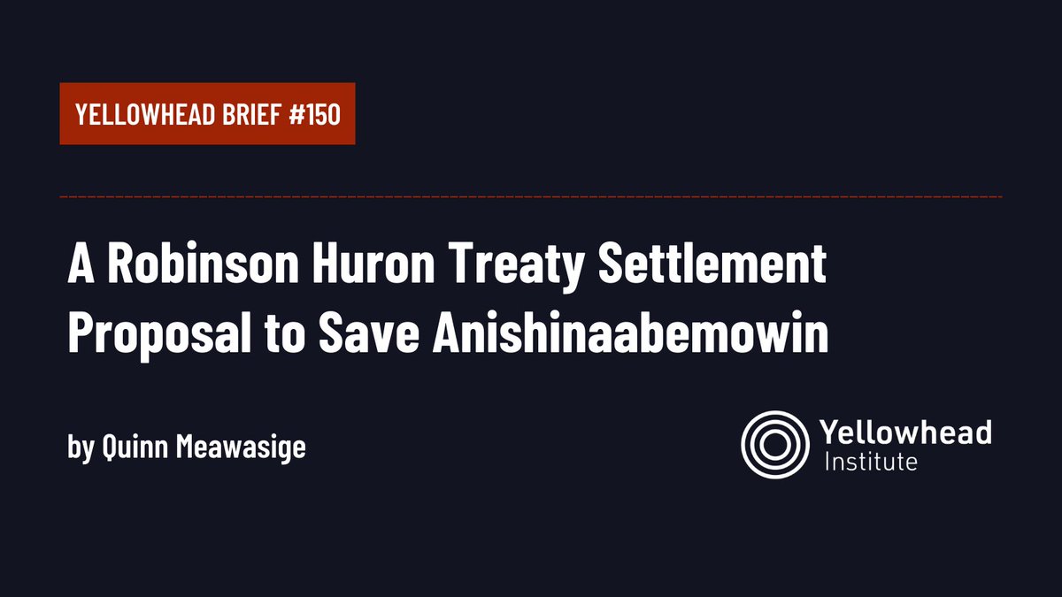 As leadership from Robinson Huron Treaty communities meet next week to continue discussion on how to disperse a $10 billion dollar land claim settlement, Quinn Meawasige offers a proposal to invest a small portion, 2%, to save Anishinaabemowin. Read here:  yellowheadinstitute.org/2024/04/16/rht…