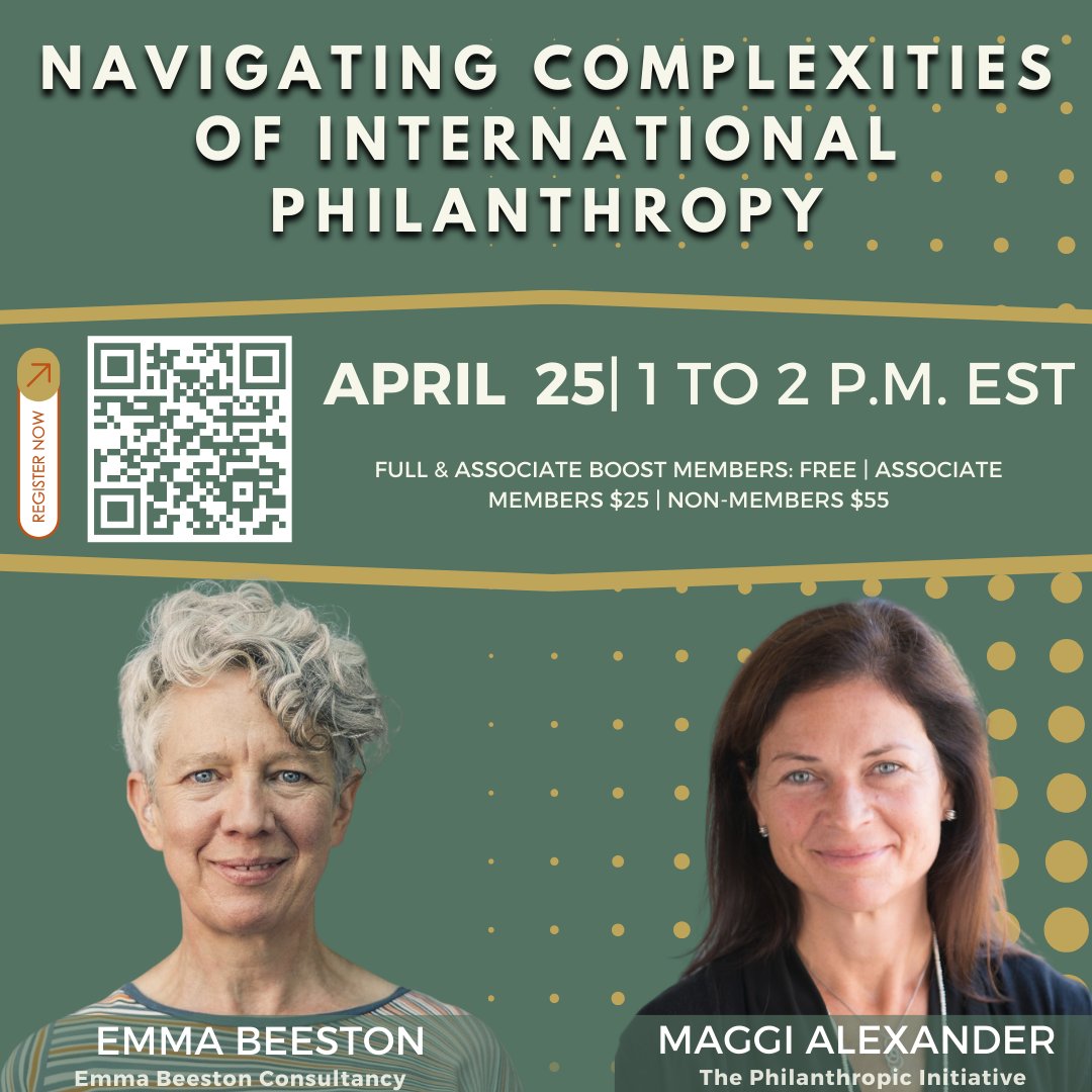 Have you registered yet for “Navigating Complexities of International Philanthropy,” a webinar being led by NNCG members @Emma Beeston and @Maggi Alexander from 1 to 2 p.m. EST on Thursday, April 25? 🔗 Visit nncg.org/event-director… to register now!