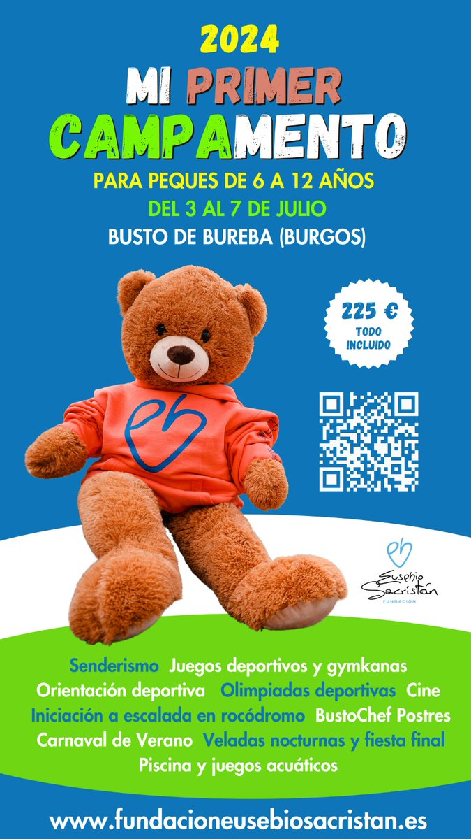 CAMPAMENTOS | ¡Tendremos otro Mi Primer Campamento más! Tras agotarse las plazas en Pradoluengo, abrimos nuevas fechas en Busto de Bureba! Del 2 al 7 de julio, con actividades divertidas como senderismo, juegos deportivos y gymkanas, orientación deportiva, olimpiadas deportivas,…