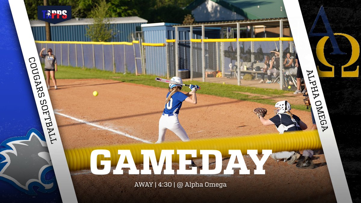 GAMEDAY for Softball in a MUST WIN battle with Alpha Omega- District Title contentions on the line!! First pitch scheduled for 4:30. Good Luck LADY COUGS!