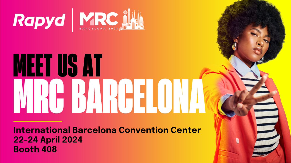 Rapyd is gearing up for #MRCBarcelona2024! 🙌 Will we see you there? Swing by booth 408 to meet our team and discover how Rapyd can help you lower risk and increase authorisation rates with our suite of global payment solutions. go.rapyd.net/2024-mrc-barce…