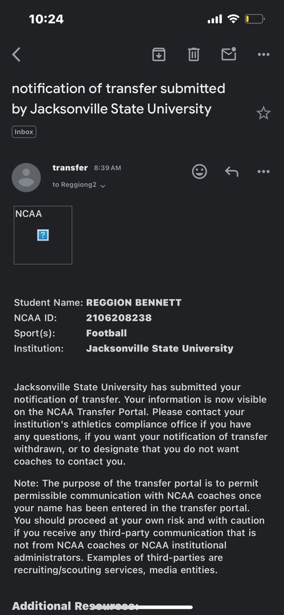 Officially in the Transfer Portal