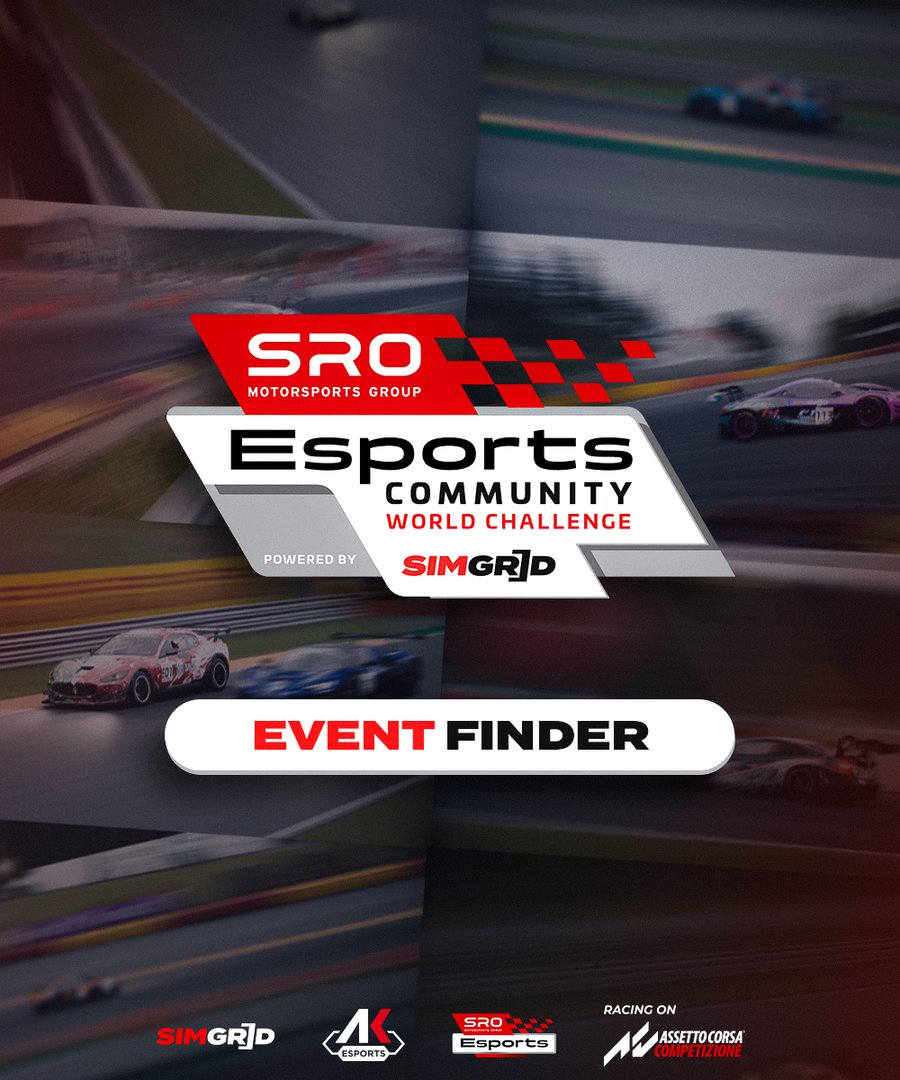 We're just a few weeks away from seeing some of the first community events go live, as part of the SRO Esports Community World Challenge Powered by SimGrid! 🔥 Use the Event Finder to see what's on offer in your community and secure your race entry!🏁 thesimgrid.com/search?tags%5B…
