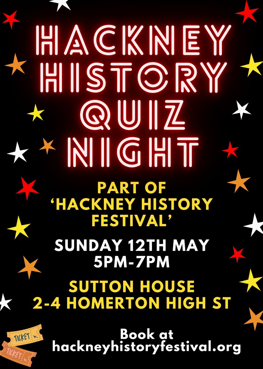 Join us for a fun pub-style #quiz about all things #Hackney #History! Written by professional quiz writers and enthusiasts with picture, music, literary and connection rounds, with questions tailor-made for all knowledge levels. 
Come with a team or by yourself, everyone welcome!
