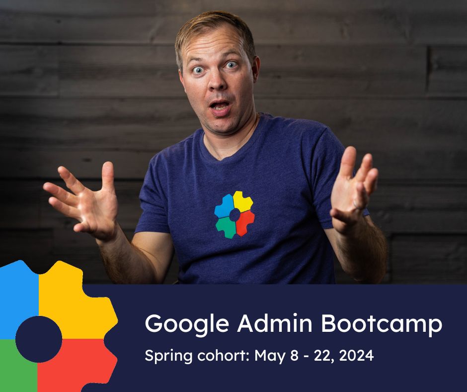 Feeling overwhelmed by the Google Admin console? Register for my spring Google Admin course to sharpen your admin skills. This is a perfect event for 'accidental' Google Admins (like me!). Learn more: bit.ly/49lMk9j